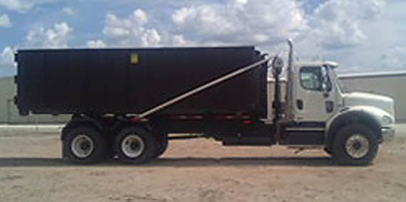 Semi Truck with Hook & roll DUmp Bed Down